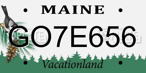 GO7E656 Maine License Plate