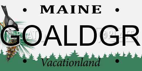 GOALDGR Maine License Plate