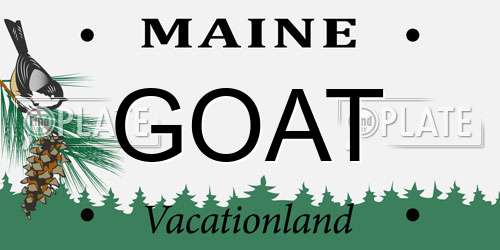 GOAT Maine License Plate