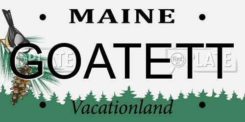 GOATETT Maine License Plate
