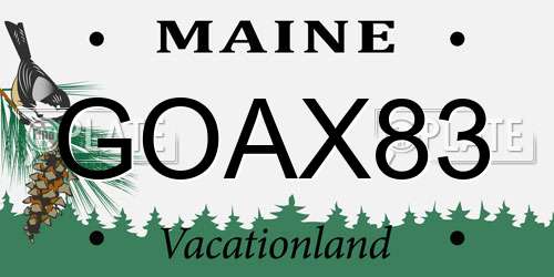GOAX83 Maine License Plate