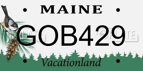 GOB429 Maine License Plate
