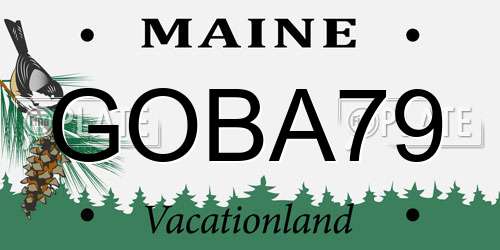 GOBA79 Maine License Plate