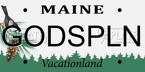 GODSPLN Maine License Plate