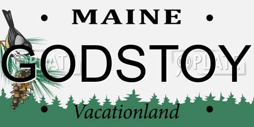 GODSTOY Maine License Plate