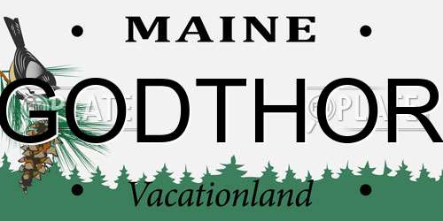 GODTHOR Maine License Plate
