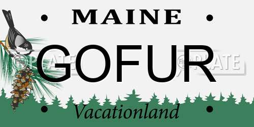 GOFUR Maine License Plate