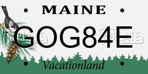GOG84E Maine License Plate