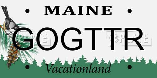 GOGTTR Maine License Plate