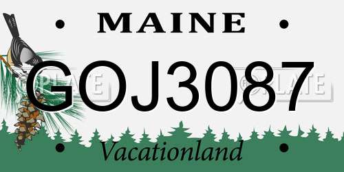 GOJ3087 Maine License Plate