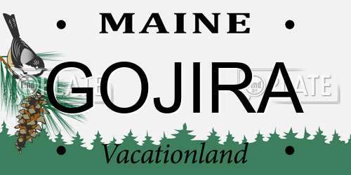 GOJIRA Maine License Plate