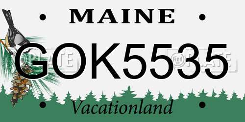 GOK5535 Maine License Plate
