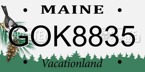 GOK8835 Maine License Plate