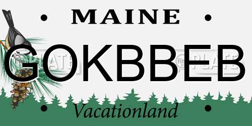 GOKBBEB Maine License Plate