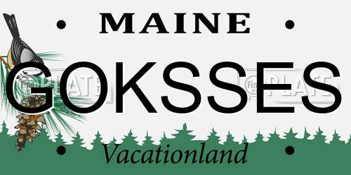 GOKSSES Maine License Plate