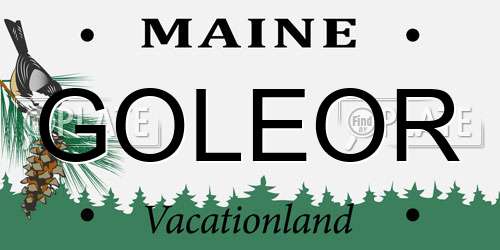 GOLEOR Maine License Plate