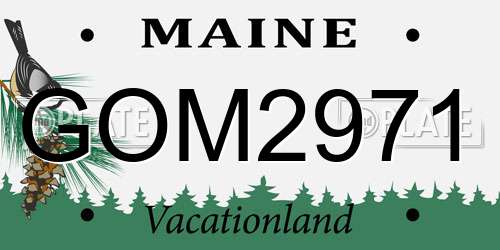 GOM2971 Maine License Plate