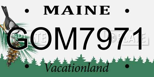 GOM7971 Maine License Plate