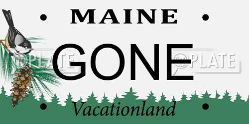 GONE Maine License Plate