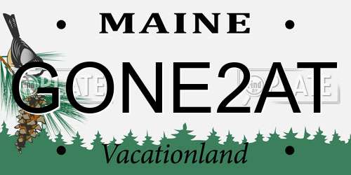 GONE2AT Maine License Plate