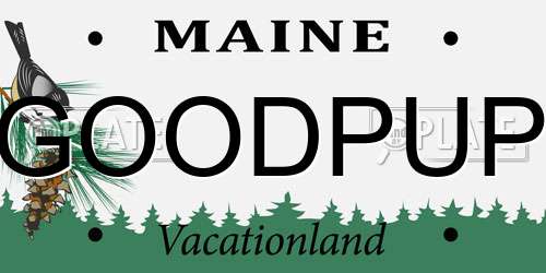 GOODPUP Maine License Plate
