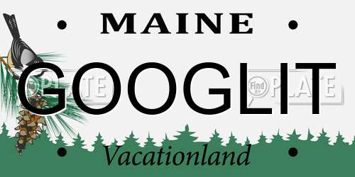 GOOGLIT Maine License Plate