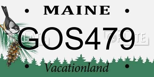 GOS479 Maine License Plate