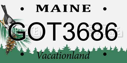 GOT3686 Maine License Plate