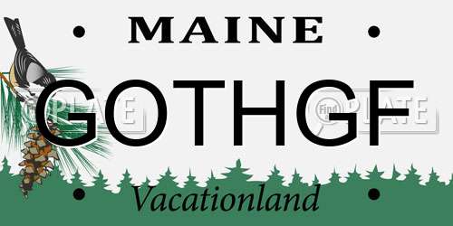 GOTHGF Maine License Plate