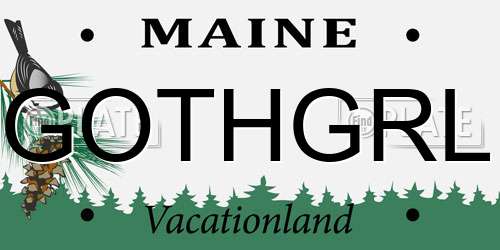GOTHGRL Maine License Plate