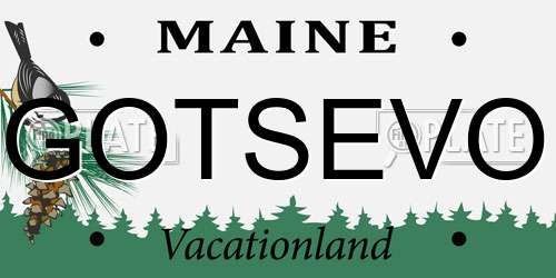 GOTSEVO Maine License Plate