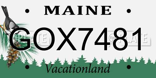 GOX7481 Maine License Plate