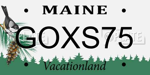 GOXS75 Maine License Plate