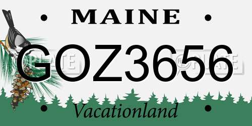 GOZ3656 Maine License Plate