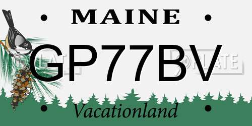 GP77BV Maine License Plate