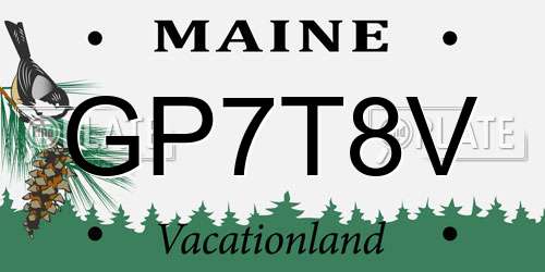 GP7T8V Maine License Plate