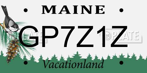 GP7Z1Z Maine License Plate