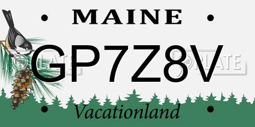 GP7Z8V Maine License Plate