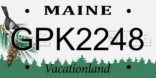 GPK2248 Maine License Plate