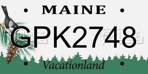 GPK2748 Maine License Plate