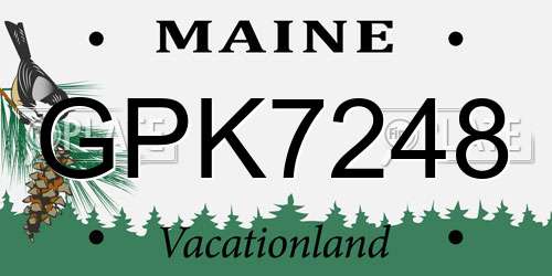 GPK7248 Maine License Plate