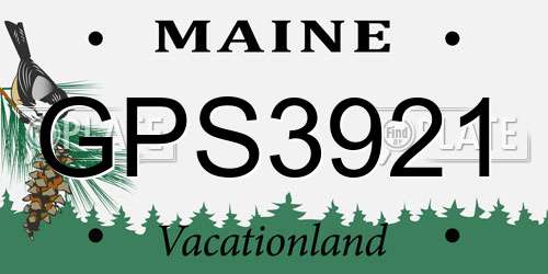GPS3921 Maine License Plate