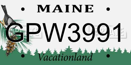 GPW3991 Maine License Plate