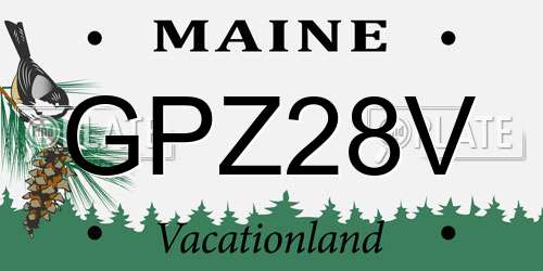 GPZ28V Maine License Plate
