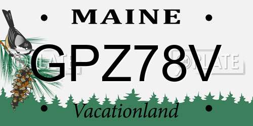 GPZ78V Maine License Plate