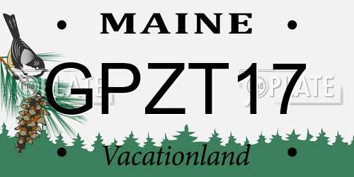 GPZT17 Maine License Plate
