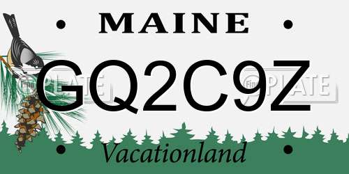 GQ2C9Z Maine License Plate
