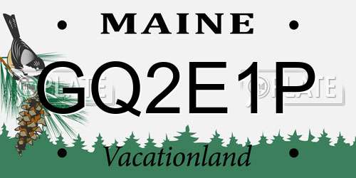 GQ2E1P Maine License Plate