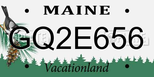 GQ2E656 Maine License Plate