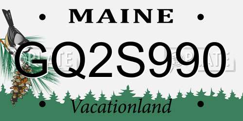 GQ2S990 Maine License Plate
